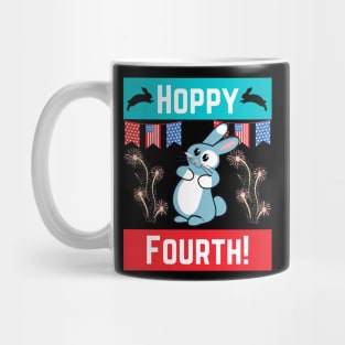 Hoppy Fourth 4th of July Fourth Independence Day Rabbit Bunny Lover Gifts Mug